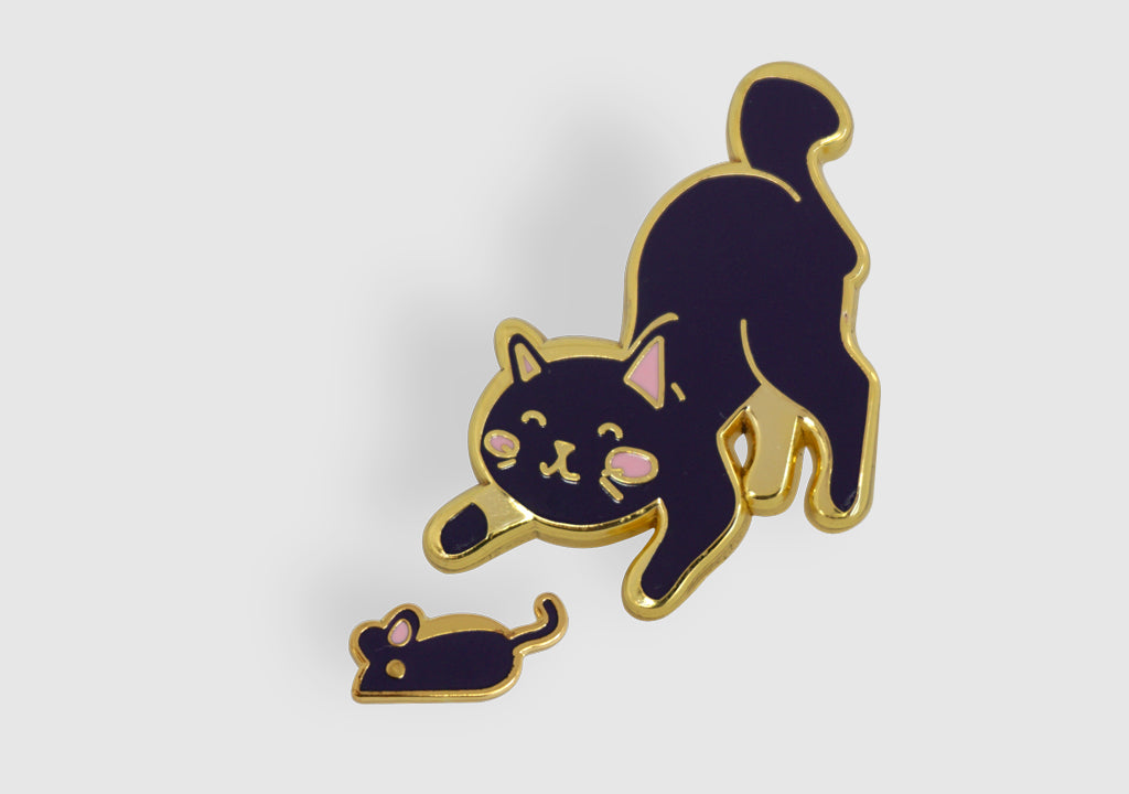 Cat and Mouse Badge (set of 2)